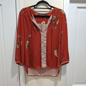 NY&Co 7th Ave Front-Tie Boho-Chic Style Blouse